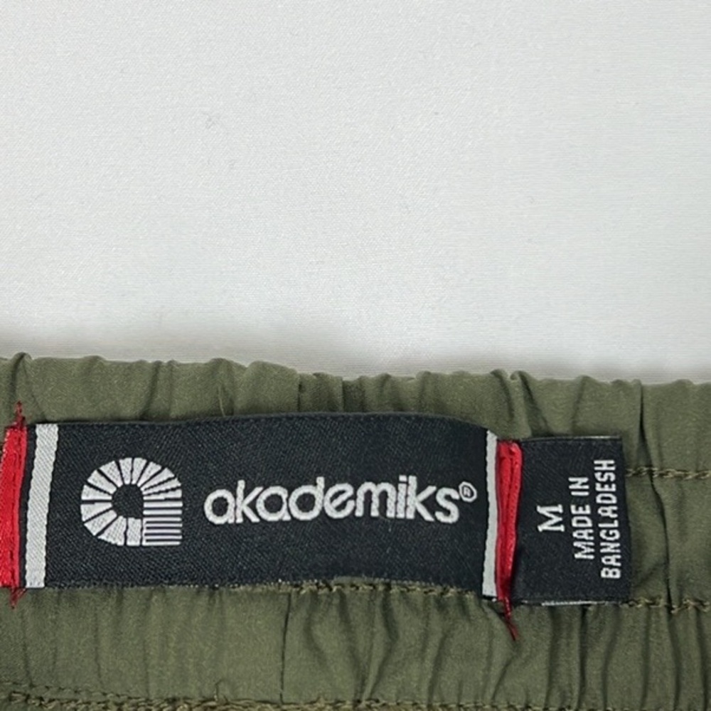 Akademiks Men Medium Olive Green Cargo Jogger Pockets‎ Pant Drawstring Tie Waist - Picture 4 of 9